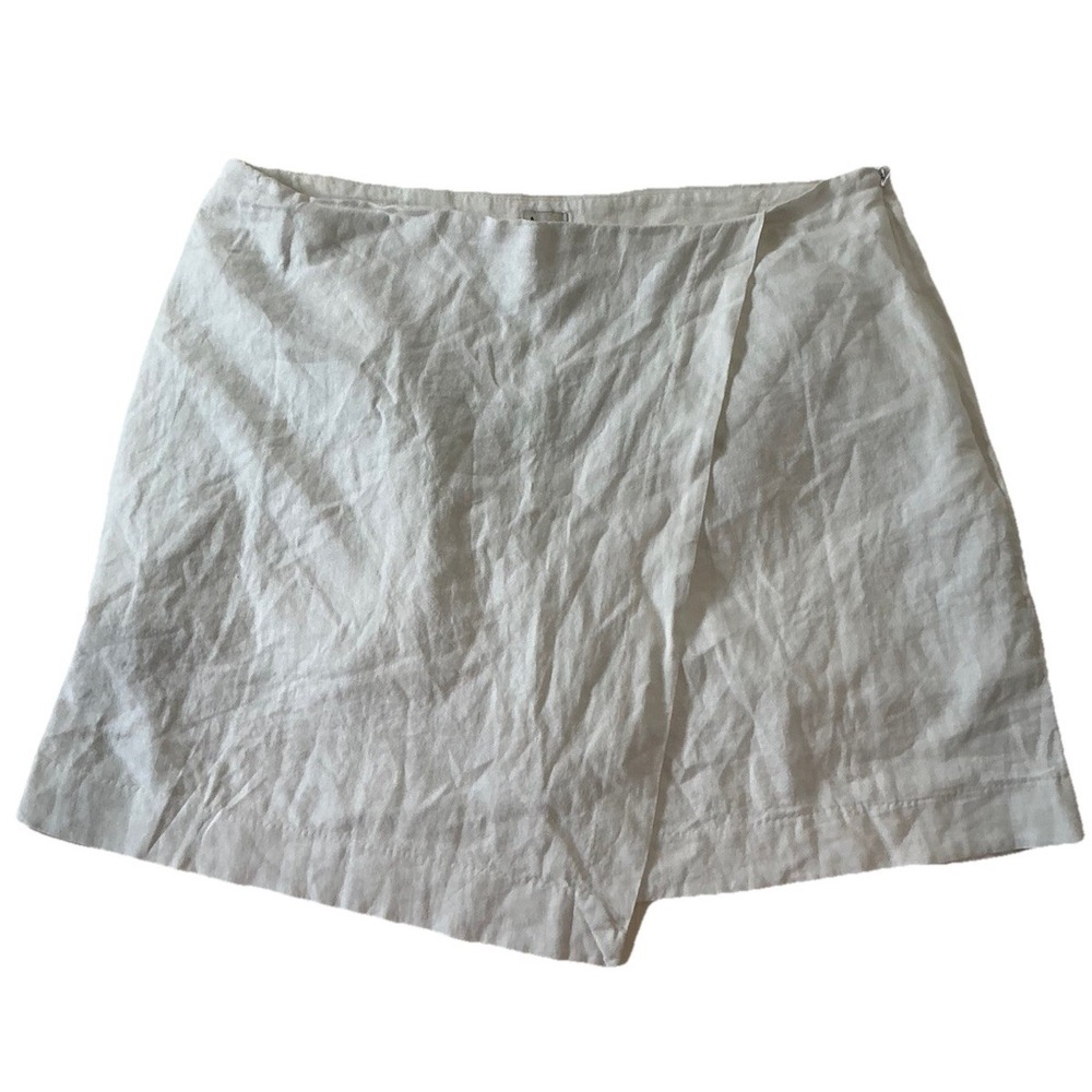 A New Day Women's Linen Blended Skort Side Zip Size 14 NWT